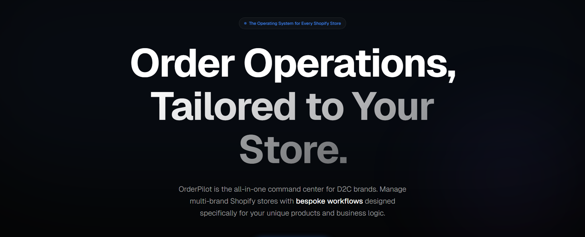 Screenshot of OrdersPilot - Enterprise-grade Shopify operations management SaaS. Orchestrating complex order workflows, multi-ch... Next.js Portfolio Showcase